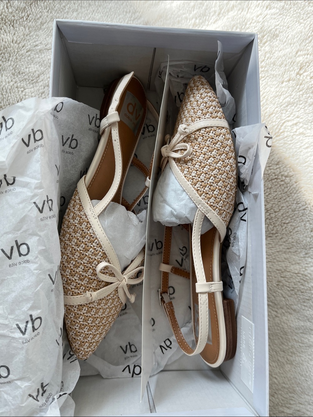 Dolce Vita Raffia slingback Flats Sz- 7 - Picture 7 of 13